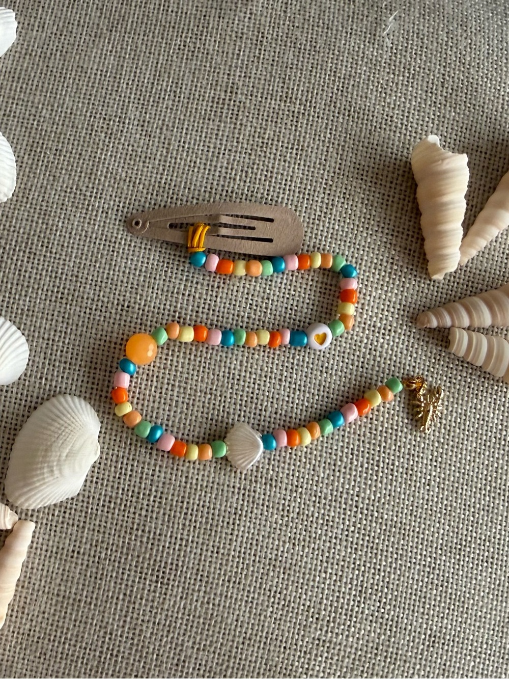 Handmade beaded beach mermaid hair extension clip barrette summer in boardwalk